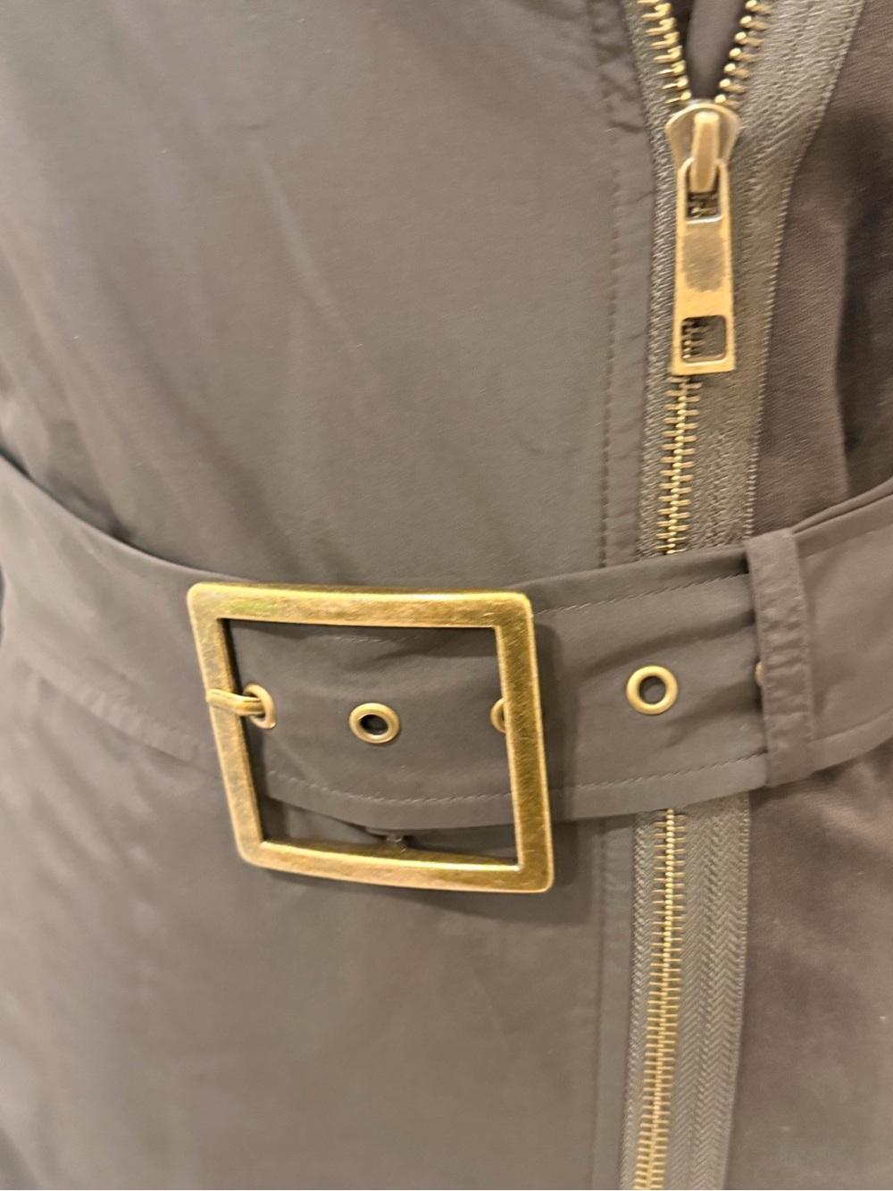 Per Se Dark Brown Classic Belted with Stretch Panels Versatile Collar Coat - Picture 6 of 15